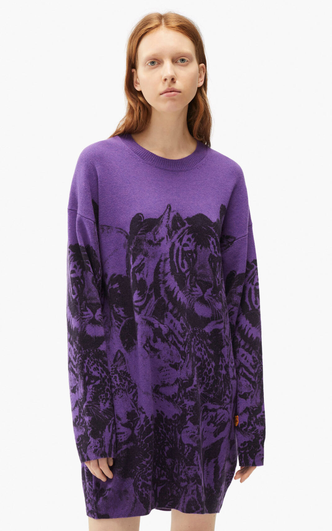 Robe Kenzo Femme Wildtigers wool jumper Noir LTFXA-0516